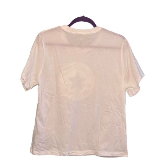 Converse Floral Logo Graphic Tee White Pink Yellow Knit Short Sleeve XXL - Picture 3 of 7